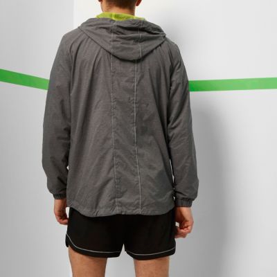 RI Active grey fluro lined zip sports jacket